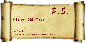 Plevo Sára névjegykártya